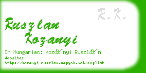ruszlan kozanyi business card
